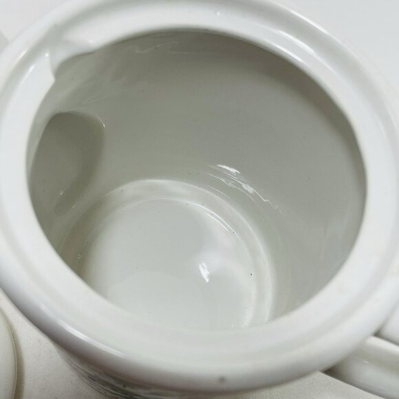 Vintage Russ Christmas Teapot Pot Jug Jar Pitcher Village Town Snow Winter 9690 - Picture 9 of 12